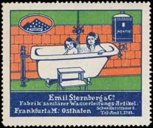 Imagen del vendedor de Reklamemarke Kinder baden in der Badewanne a la venta por Veikkos