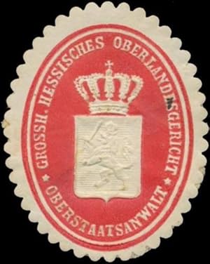 Seller image for Siegelmarke Oberstaatsanwalt Gr. Hessisches Oberlandesgericht for sale by Veikkos