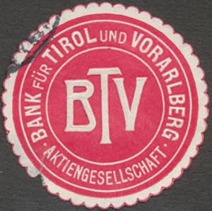 Bild des Verkufers fr Reklamemarke Bank fr Tirol und Vorarlberg AG BTV zum Verkauf von Veikkos