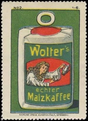 Imagen del vendedor de Reklamemarke Wolters echter Malzkaffee a la venta por Veikkos