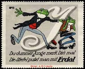 Bild des Verkufers fr Reklamemarke Erdal Frosch - Buchstabe J zum Verkauf von Veikkos