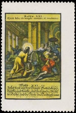 Bild des Verkufers fr Reklamemarke Bibel Matthus Kapitel XXI. 12 zum Verkauf von Veikkos