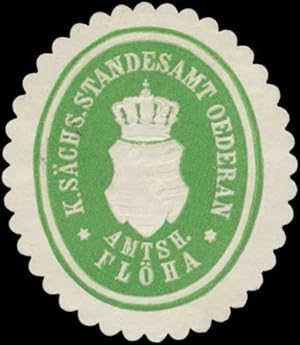 Imagen del vendedor de Siegelmarke K.S. Standesamt Oederan a la venta por Veikkos