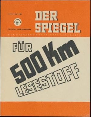 Bild des Verkufers fr Reklamemarke Der Spiegel fr 500km Lesestoff zum Verkauf von Veikkos