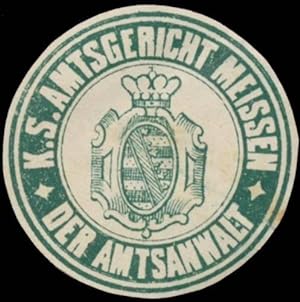 Immagine del venditore per Siegelmarke Der Amtsanwalt K.S. Amtsgericht Meissen venduto da Veikkos