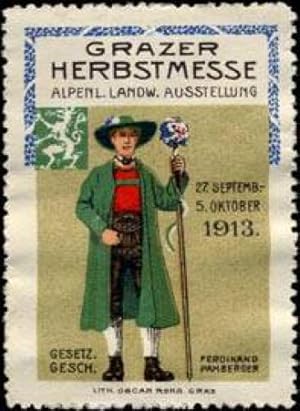 Seller image for Reklamemarke Grazer Herbstmesse der Landwirtschaft for sale by Veikkos