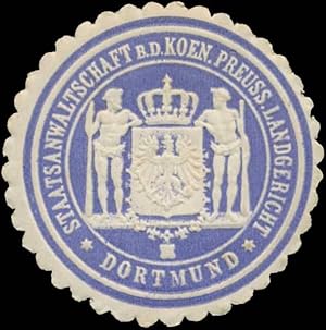 Seller image for Siegelmarke Staatsanwaltschaft b.d. K. Pr. Landgericht Dortmund for sale by Veikkos