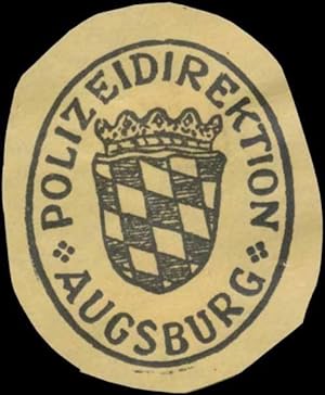 Bild des Verkufers fr Siegelmarke Polizeidirektion Augsburg zum Verkauf von Veikkos