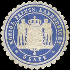 Bild des Verkufers fr Siegelmarke K.Pr. Landgericht Glatz/Schlesien zum Verkauf von Veikkos