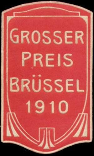 Bild des Verkufers fr Reklamemarke Grosser Preis Brssel zum Verkauf von Veikkos