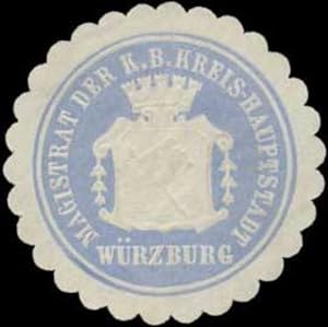 Seller image for Siegelmarke Magistrat der K. Bayer. Kreis-Hauptstadt Wrzburg for sale by Veikkos