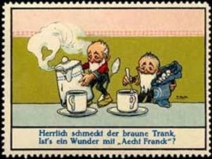 Bild des Verkufers fr Reklamemarke Ersatz-Kaffee Wundertrank fr Zwerge zum Verkauf von Veikkos