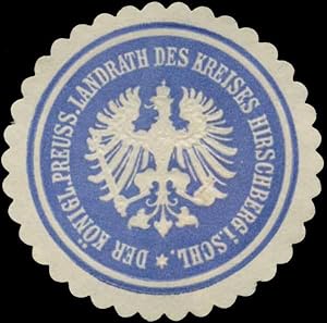 Bild des Verkufers fr Siegelmarke Der K.Pr. Landrath des Kreises Hirschberg/Schlesien zum Verkauf von Veikkos
