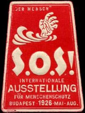 Bild des Verkufers fr Reklamemarke Der Mensch S. O. S. ! zum Verkauf von Veikkos