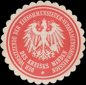 Seller image for Siegelmarke Der Vorsitzende der Einkommensteuer-Veranlagungskommision des Kreises Minden for sale by Veikkos