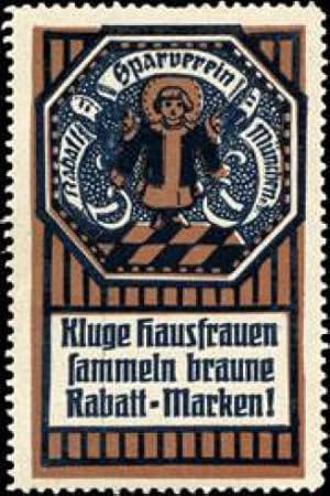 Seller image for Reklamemarke Kluge Hausfrauen sammeln braune Rabattmarken! for sale by Veikkos