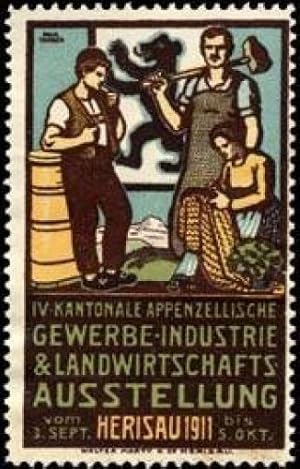 Imagen del vendedor de Reklamemarke IV. Kantonale Appenzellische Gewerbe - Industrie & Landwirtschaftsausstellung a la venta por Veikkos