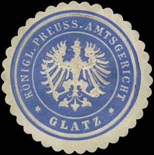 Bild des Verkufers fr Siegelmarke K.Pr. Amtsgericht Glatz/Schlesien zum Verkauf von Veikkos