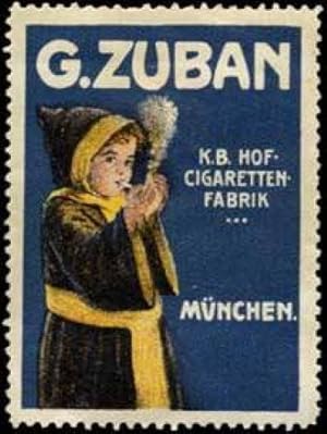 Seller image for Reklamemarke Zuban Zigaretten Mnchner Kindl for sale by Veikkos