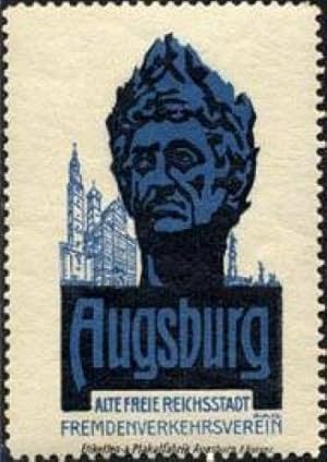 Bild des Verkufers fr Reklamemarke Augsburg - Alte freie Reichsstadt - Fremdenverkehrsverein zum Verkauf von Veikkos