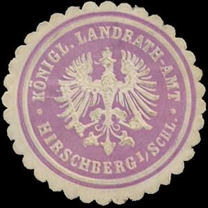Bild des Verkufers fr Siegelmarke K. Landraths-Amt Hirschberg/Schlesien zum Verkauf von Veikkos