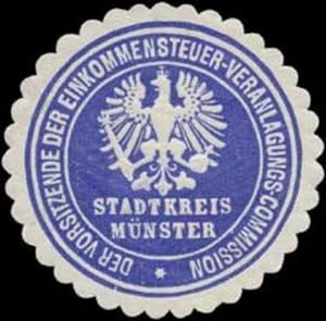 Bild des Verkufers fr Siegelmarke Der Vorsitzende der Einkommensteuer-Veranlagungs-Commission Stadtkreis Mnster zum Verkauf von Veikkos