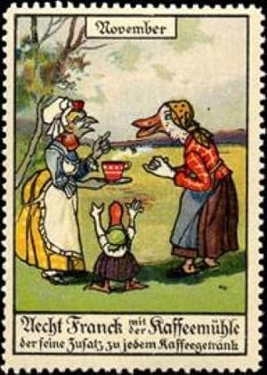 Seller image for Reklamemarke Die Ganz beim Kaffee - Tierserie Monat November for sale by Veikkos