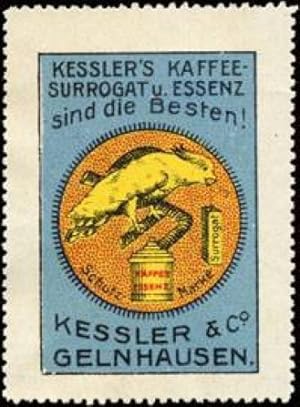 Seller image for Reklamemarke Kesslers Kaffee - Surrogat und Essenz sind die Besten ! for sale by Veikkos
