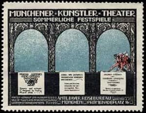 Seller image for Reklamemarke Knstler Theater Mnchen for sale by Veikkos