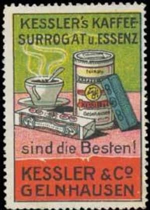 Bild des Verkufers fr Reklamemarke Kesslers Kaffee-Surrogat und Essenz zum Verkauf von Veikkos