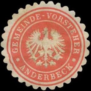Bild des Verkufers fr Siegelmarke Gemeinde-Vorsteher Anderbeck zum Verkauf von Veikkos
