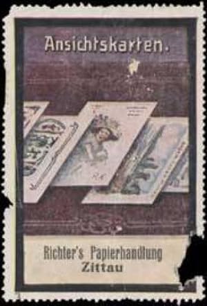 Seller image for Reklamemarke Ansichtskarten aus Richters Papierhandlung for sale by Veikkos