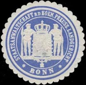 Seller image for Siegelmarke Staatsanwaltschaft b.d. K. Pr. Landgericht Bonn for sale by Veikkos