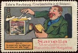 Image du vendeur pour Reklamemarke Edes Sanella Margarine Raubzug mis en vente par Veikkos