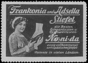 Imagen del vendedor de Reklamemarke Frankonia und Adsella Stiefel a la venta por Veikkos