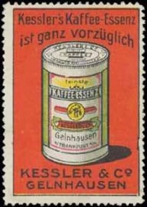 Bild des Verkufers fr Reklamemarke Kesslers Kaffee-Essenz ist ganz vorzglich zum Verkauf von Veikkos