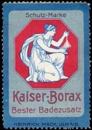Bild des Verkufers fr Reklamemarke Kaiser-Borax Kosmetik bester Badezusatz zum Verkauf von Veikkos