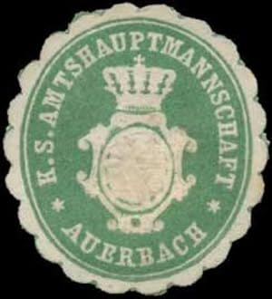 Image du vendeur pour Siegelmarke K.S. Amtshauptmannschaft Auerbach mis en vente par Veikkos