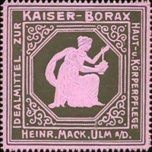 Seller image for Reklamemarke Kaiser - Borax Idealmittel zur Haut - und Krperpflege for sale by Veikkos