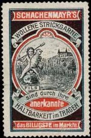 Seller image for Reklamemarke Schachenmayrs wollene Strickgarne for sale by Veikkos