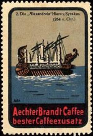 Seller image for Reklamemarke Schiff - Die Alexandreia Hiero von Syrakus for sale by Veikkos