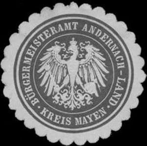 Seller image for Siegelmarke B�rgermeisteramt Andernach-Land Kreis Mayen for sale by Veikkos