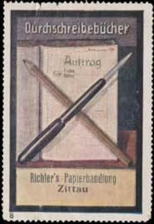 Seller image for Reklamemarke Durchschreibebcher aus Richters Papierhandlung for sale by Veikkos