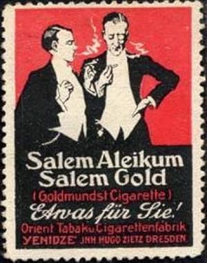 Image du vendeur pour Reklamemarke Salem Aleikum - Salem Gold - Etwas fr Sie ! mis en vente par Veikkos