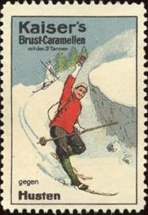 Image du vendeur pour Reklamemarke Ski-Fahren mit Kaisers Brustkaramellen mis en vente par Veikkos