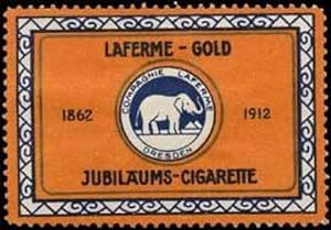 Bild des Verkufers fr Reklamemarke Laferme Zigaretten-Gold (Elefant) zum Verkauf von Veikkos