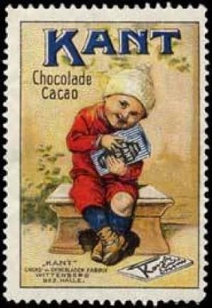 Bild des Verkufers fr Reklamemarke Kant Chocolade, Cacao zum Verkauf von Veikkos