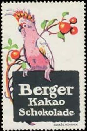 Bild des Verkufers fr Reklamemarke Papagei - Berger Kakao & Schokolade zum Verkauf von Veikkos