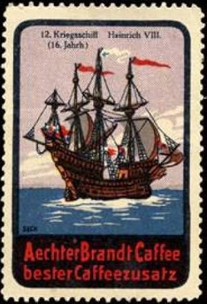 Seller image for Reklamemarke Schiff Serie 12. Kriegsschiff Heinrich VIII. for sale by Veikkos