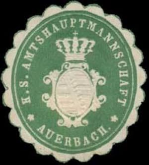 Image du vendeur pour Siegelmarke K.S. Amtshauptmannschaft Auerbach mis en vente par Veikkos